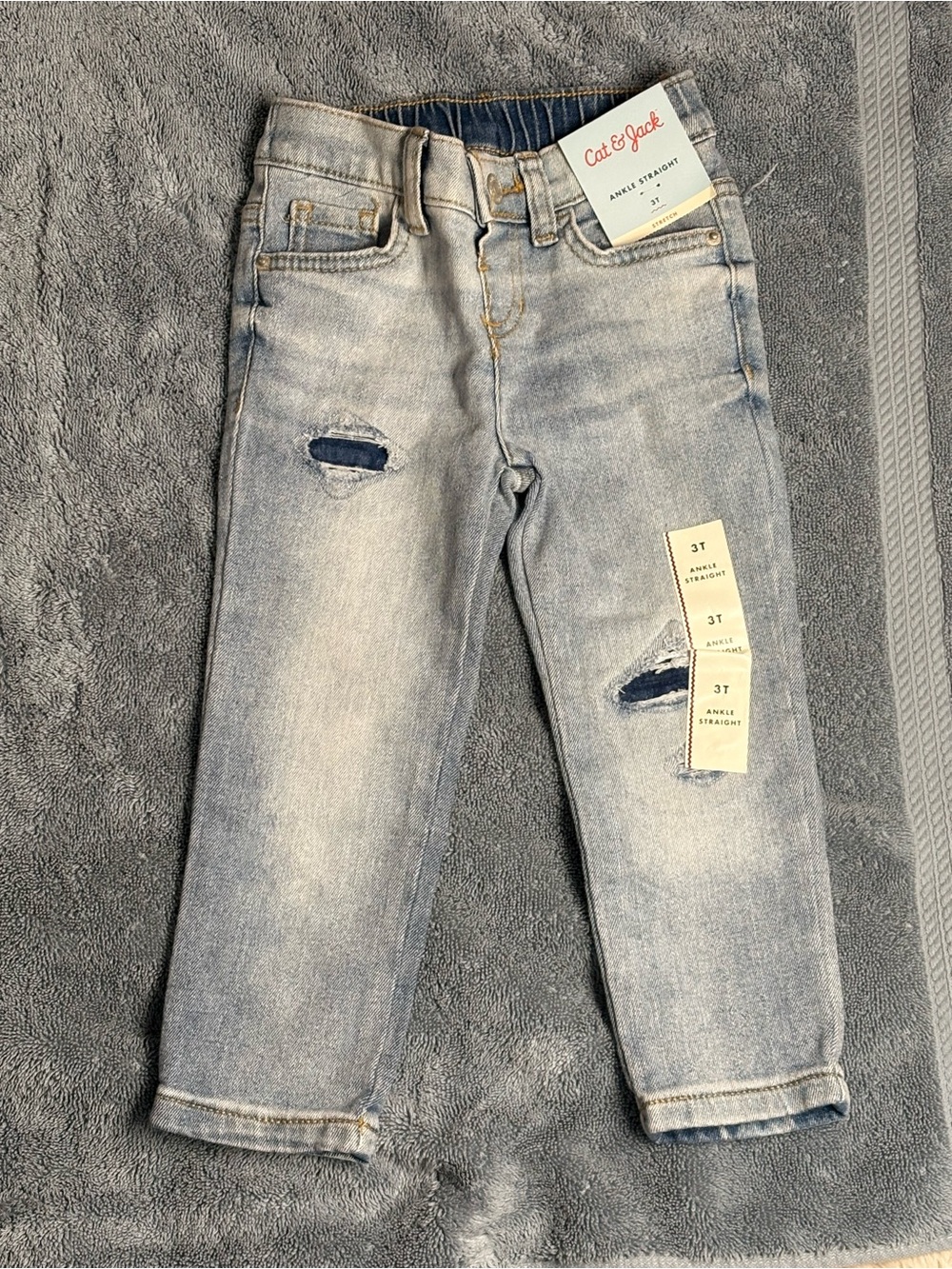Cat & Jack Light Blue Distressed Ankle Jeans